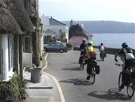 Heading down Lower Castle Road, St Mawes, to the passenger ferry